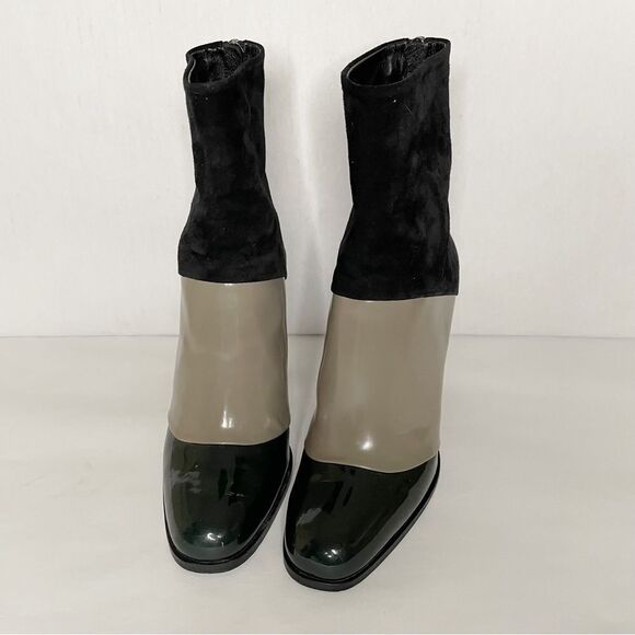 Roger Vivier high shaft  heeled Ankle Boots Colorblock 34.5 made in Italy - Picture 13 of 15